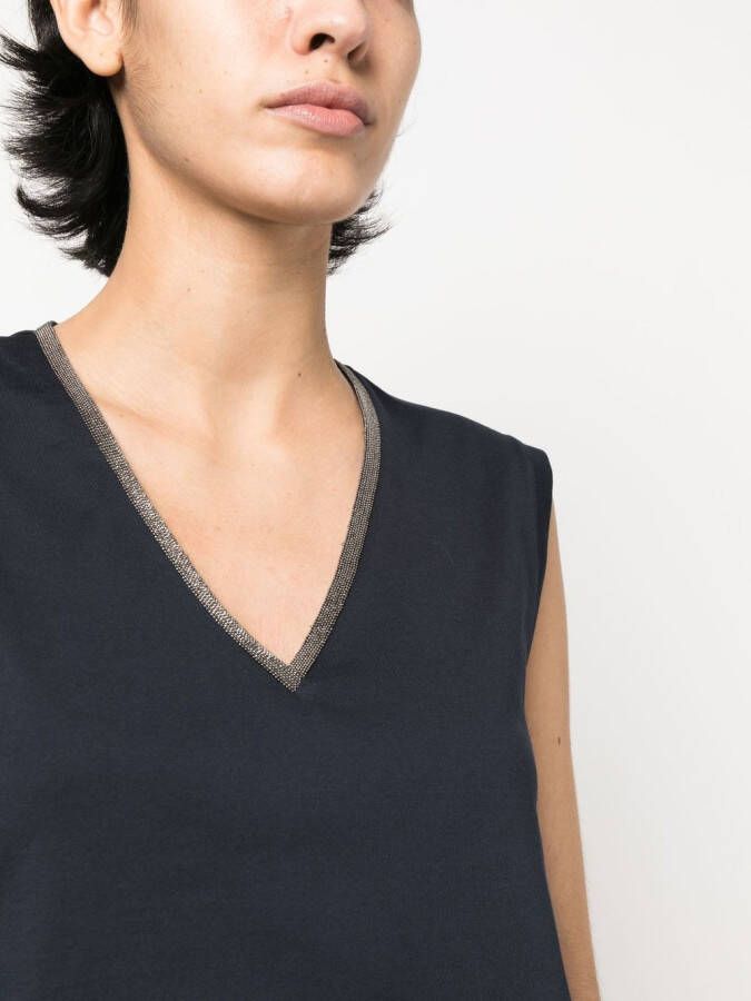 Fabiana Filippi Top verfraaid met kralen Blauw