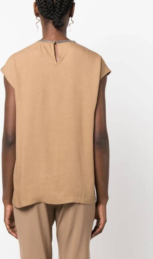 Fabiana Filippi Zijden blouse Bruin