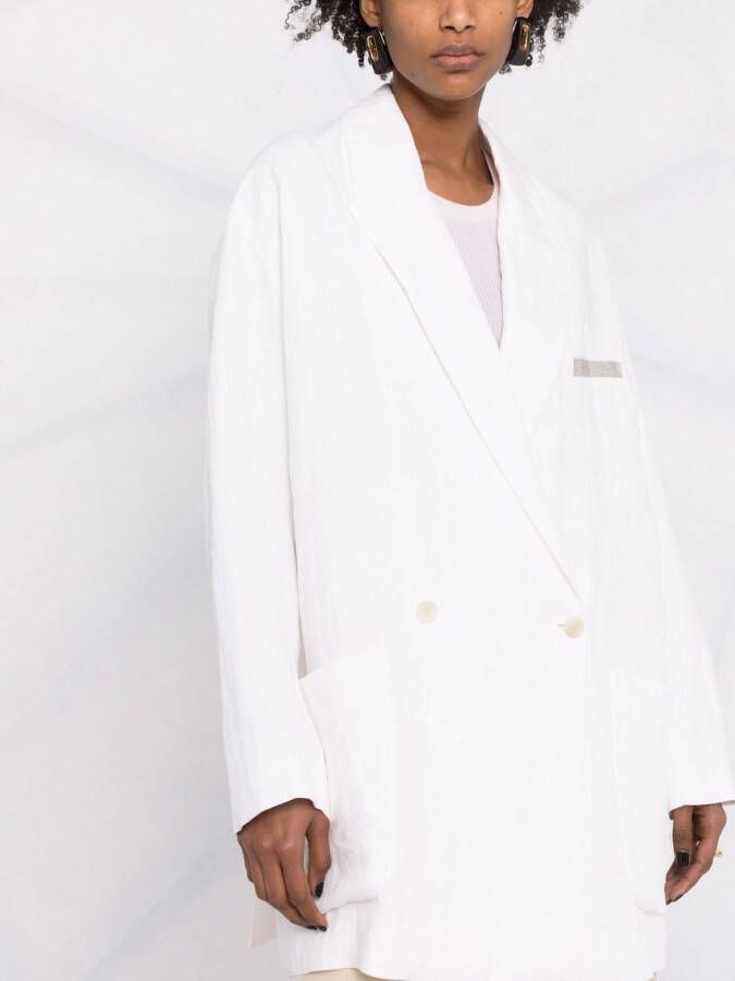 Fabiana Filippi Blazer met dubbele rij knopen Wit