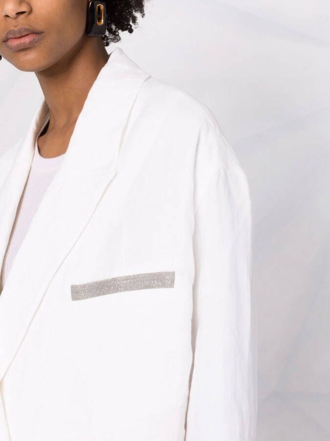 Fabiana Filippi Blazer met dubbele rij knopen Wit