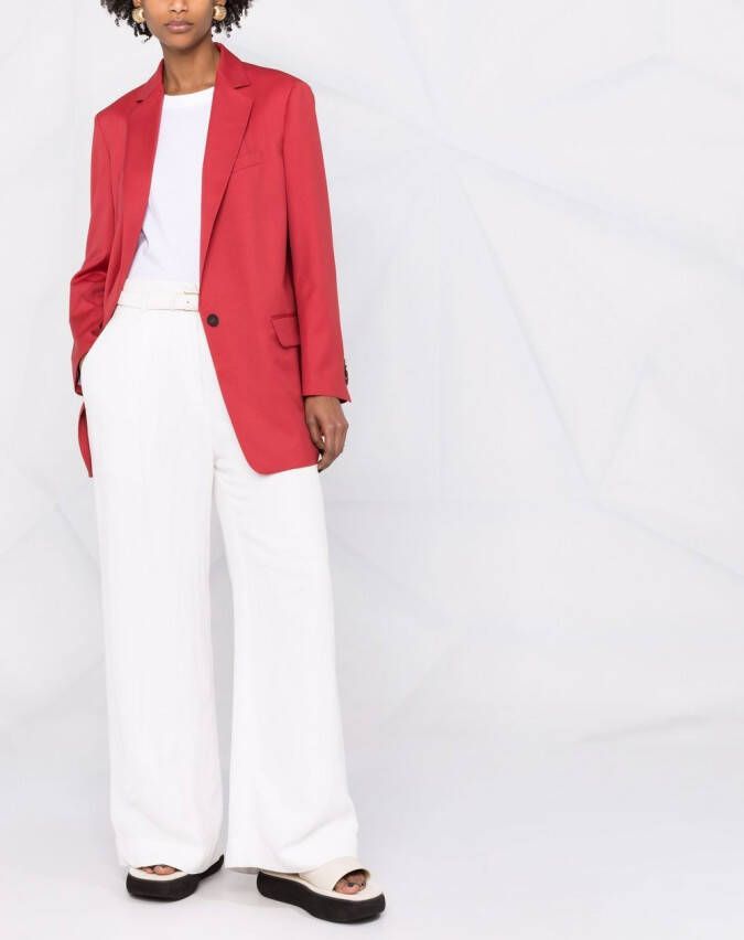 Fabiana Filippi Blazer met enkele rij knopen Rood