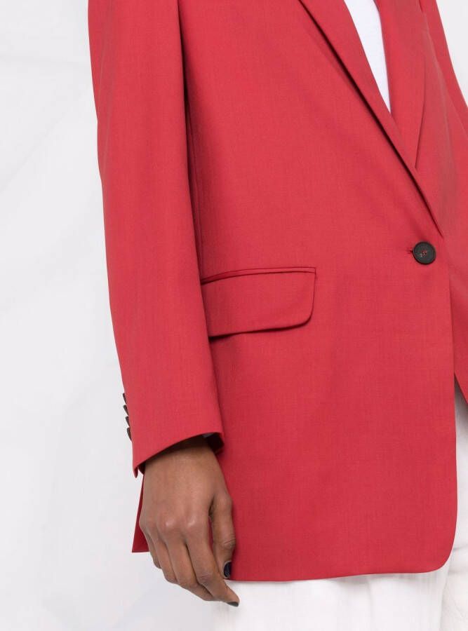 Fabiana Filippi Blazer met enkele rij knopen Rood
