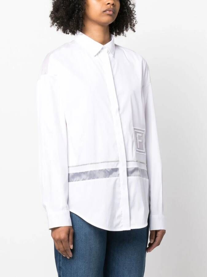 Fabiana Filippi Blouse met logopatch Wit
