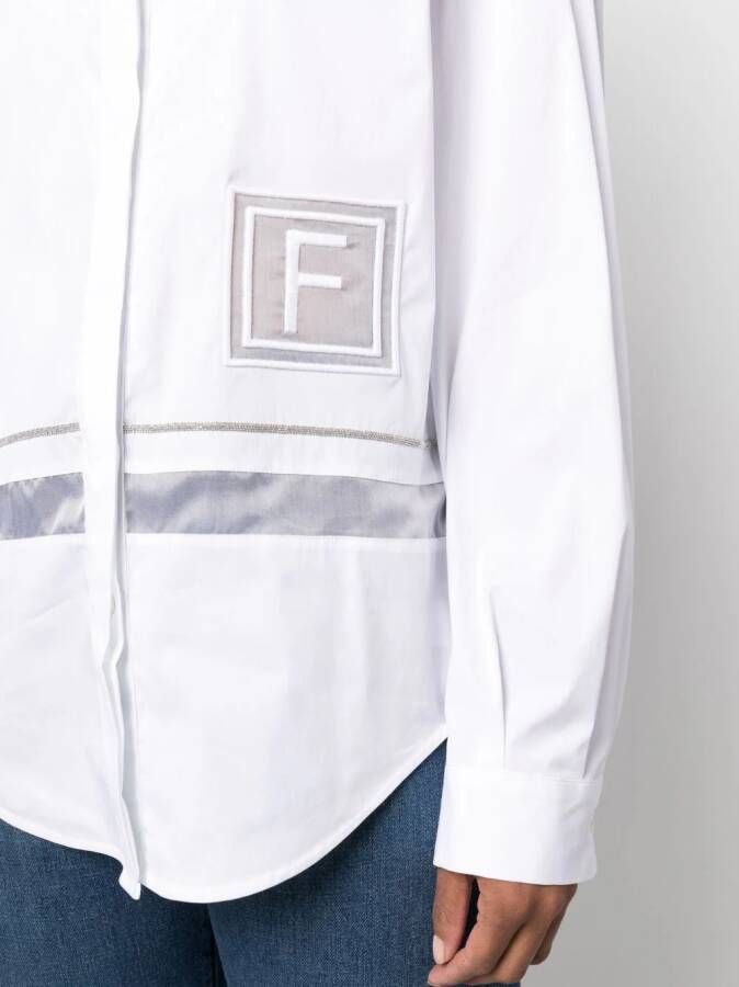 Fabiana Filippi Blouse met logopatch Wit