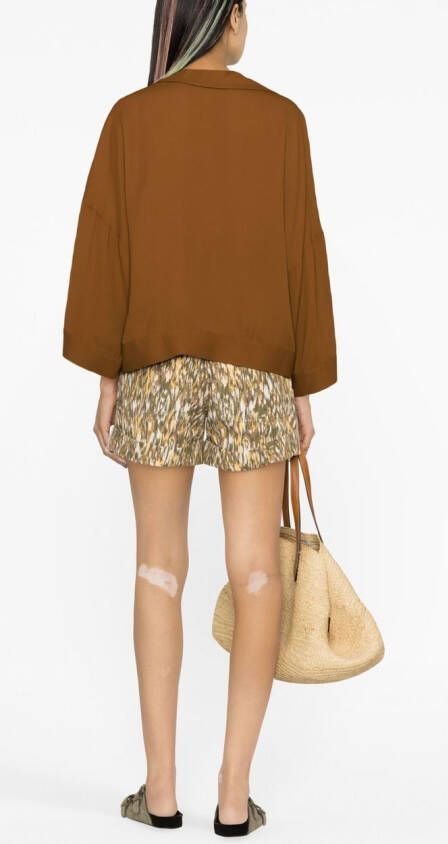 Fabiana Filippi Blouse met V-hals Bruin