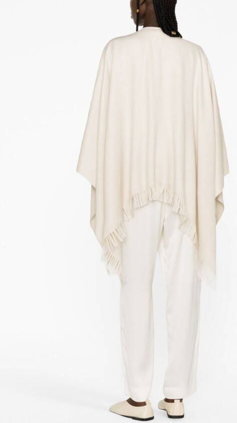 Fabiana Filippi Cape verfraaid met kralen Beige