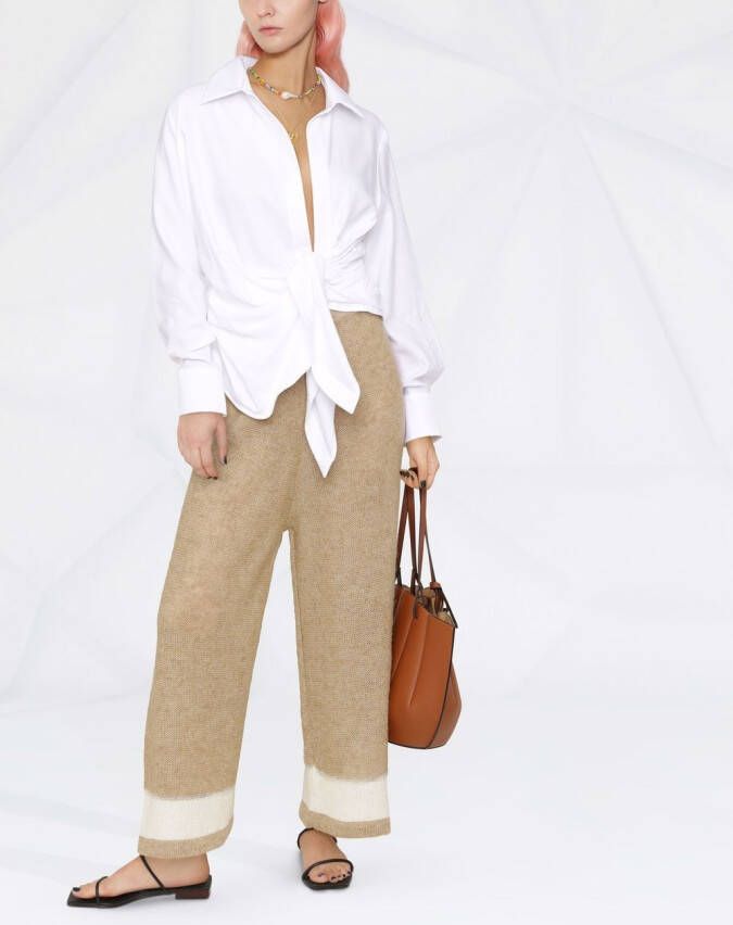 Fabiana Filippi Broek met wijde pijpen Beige