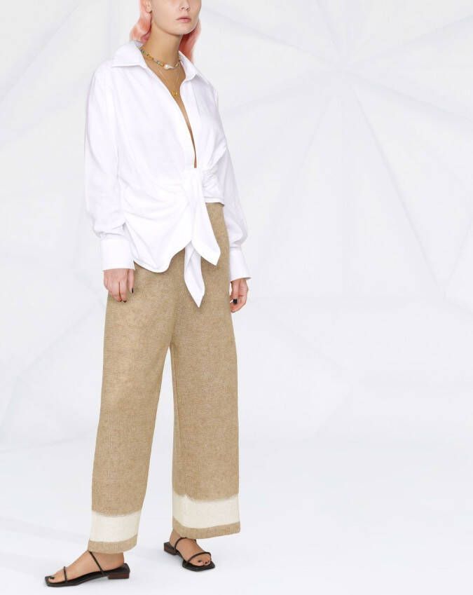 Fabiana Filippi Broek met wijde pijpen Beige