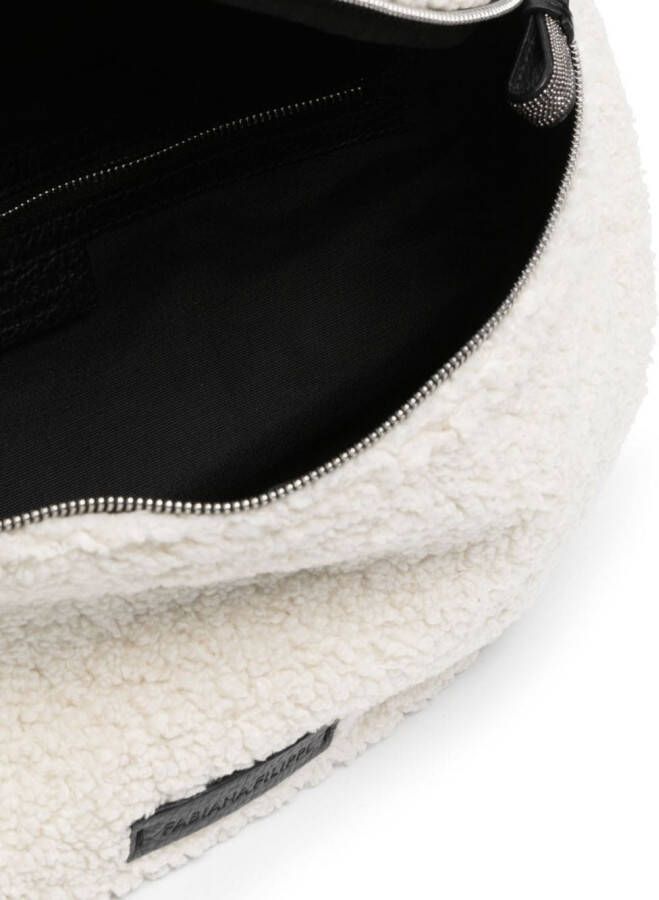 Fabiana Filippi Bucket-tas met imitatie lamswol Beige