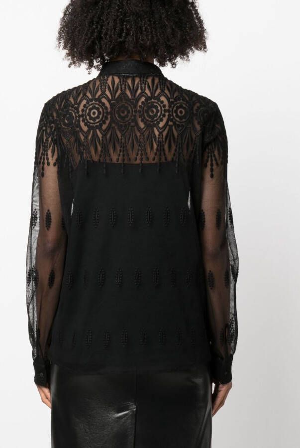 Fabiana Filippi Semi-doorzichtige blouse Zwart