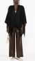 Fabiana Filippi Poncho met franje afwerking Zwart - Thumbnail 2