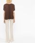Fabiana Filippi Geplooid T-shirt Bruin - Thumbnail 4
