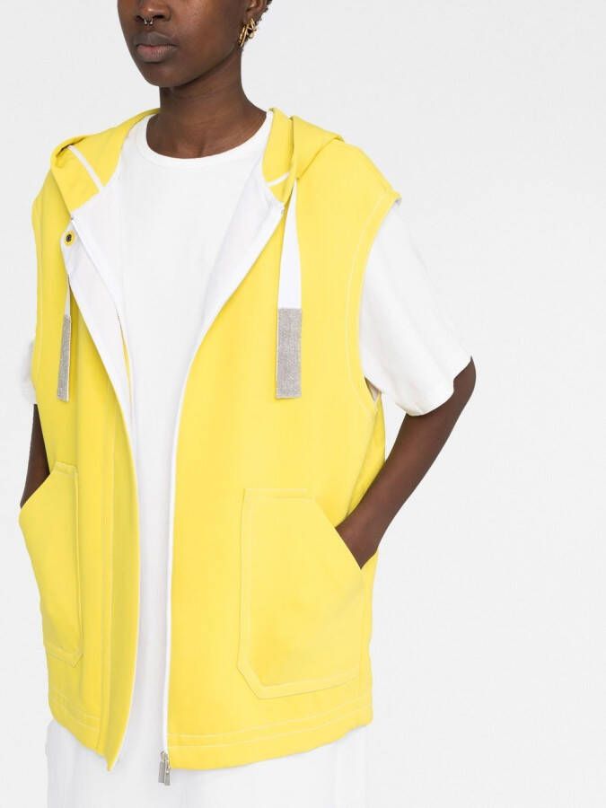 Fabiana Filippi Gilet met capuchon Geel