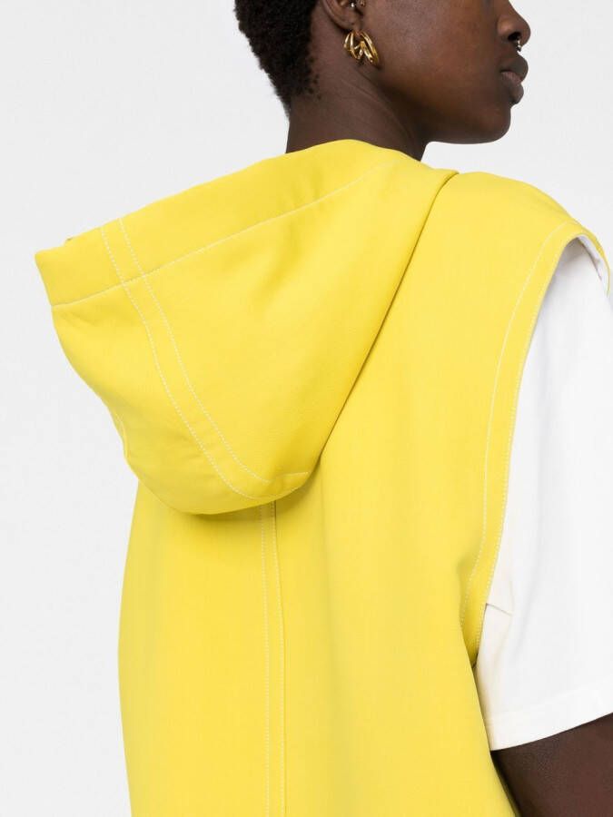 Fabiana Filippi Gilet met capuchon Geel