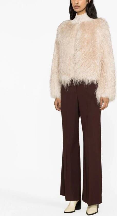 Fabiana Filippi Jas met imitatiebont detail Beige