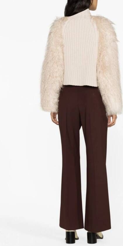 Fabiana Filippi Jas met imitatiebont detail Beige