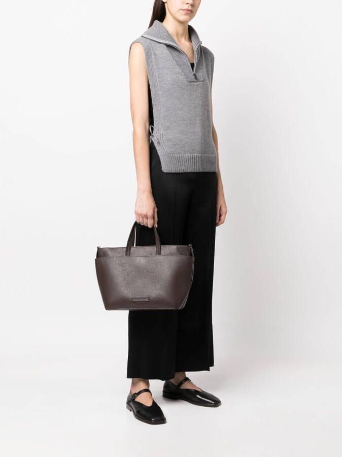 Fabiana Filippi Leren shopper Bruin