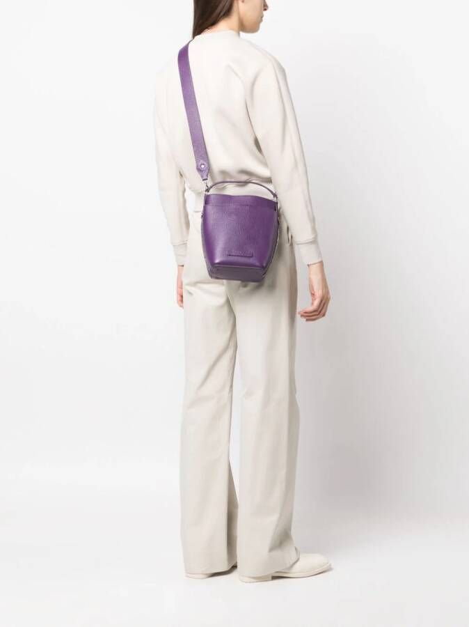 Fabiana Filippi Leren shopper Paars