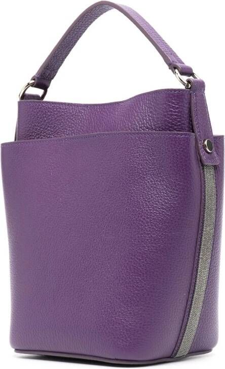 Fabiana Filippi Leren shopper Paars