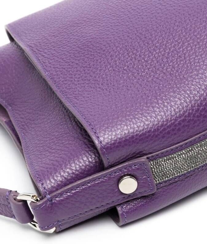 Fabiana Filippi Leren shopper Paars