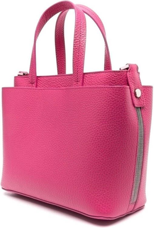 Fabiana Filippi Leren shopper Roze