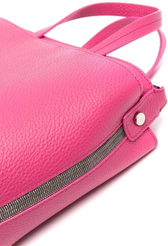 Fabiana Filippi Leren shopper Roze