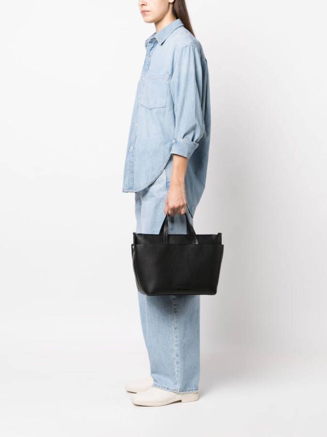 Fabiana Filippi Leren shopper Zwart