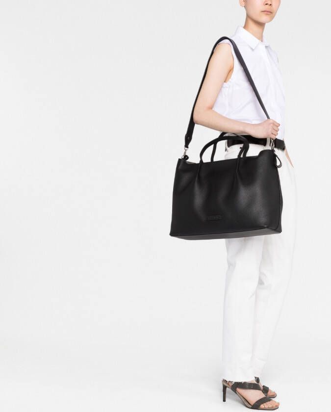 Fabiana Filippi Shopper met logopatch Zwart