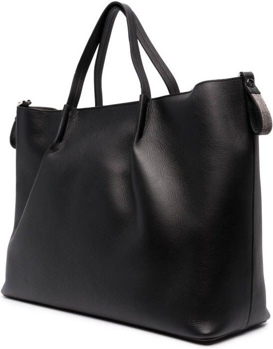 Fabiana Filippi Shopper met logopatch Zwart