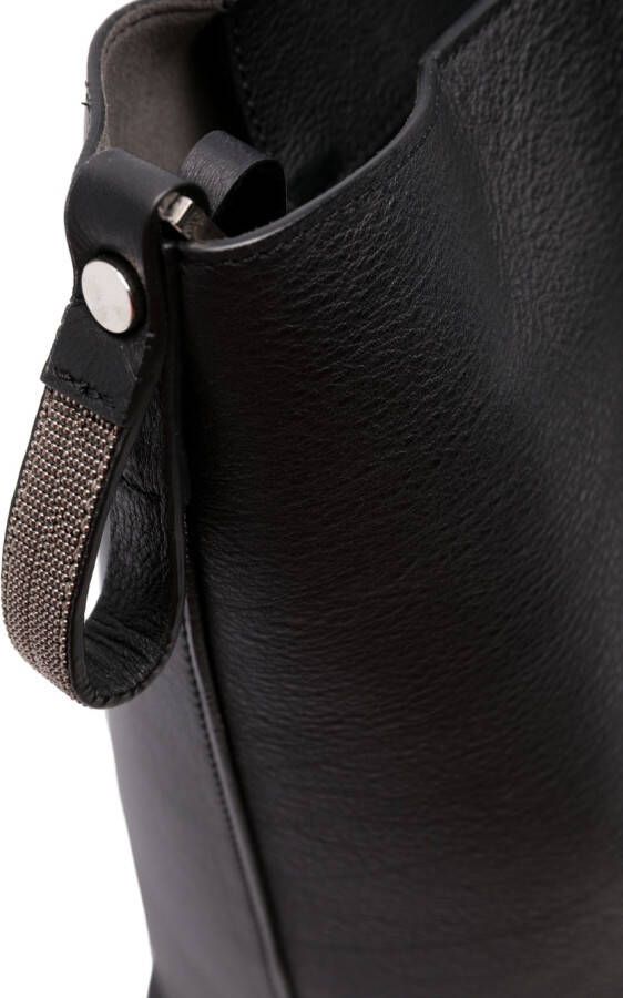 Fabiana Filippi Shopper met logopatch Zwart