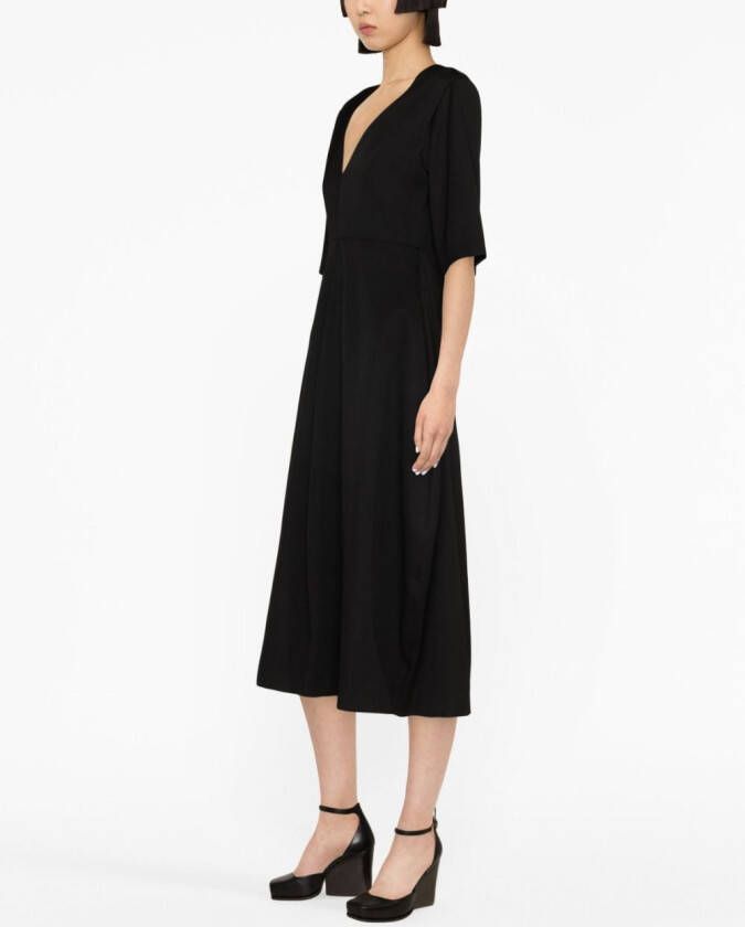 Fabiana Filippi Midi-jurk met V-hals Zwart