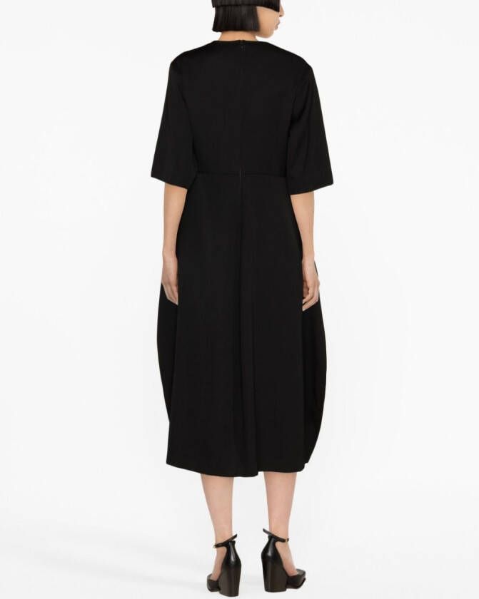 Fabiana Filippi Midi-jurk met V-hals Zwart