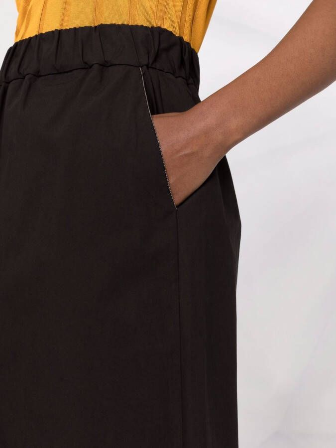 Fabiana Filippi Midi-rok met elastische taille Zwart