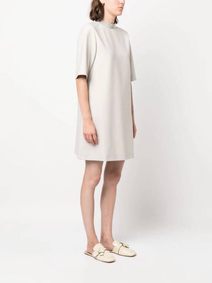 Fabiana Filippi Mini-jurk met ronde hals Beige