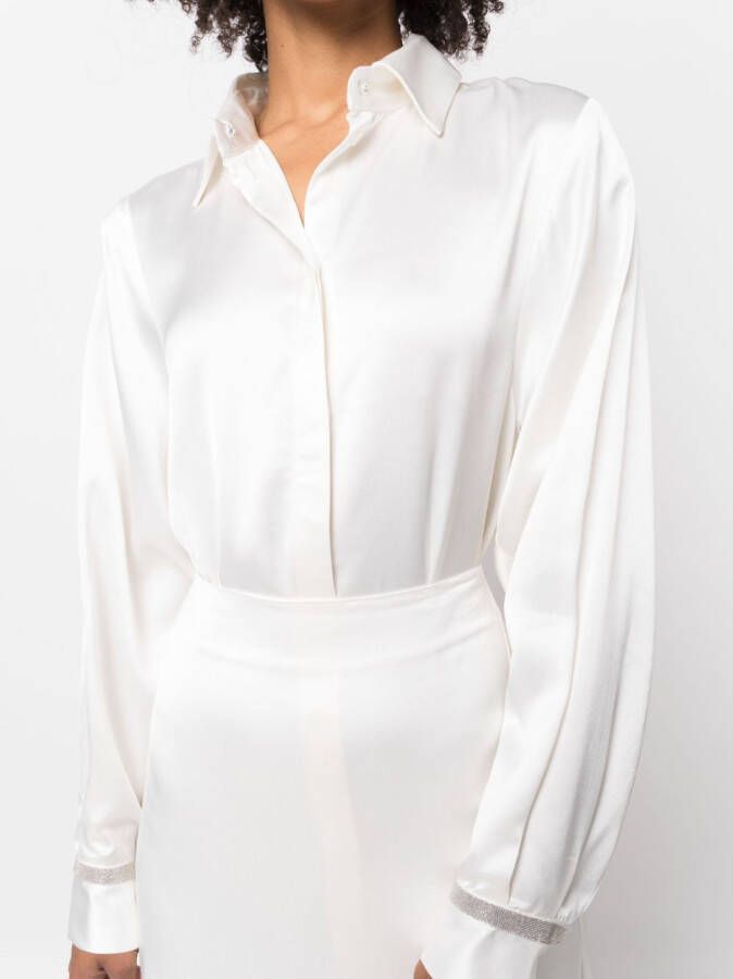 Fabiana Filippi Satijnen blouse Wit