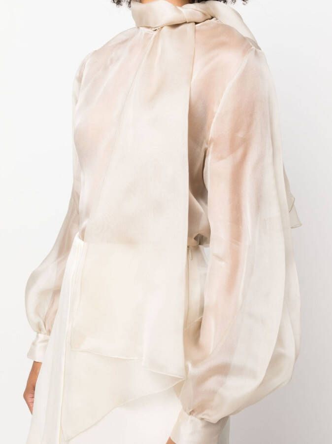 Fabiana Filippi Semi-transparante blouse Beige