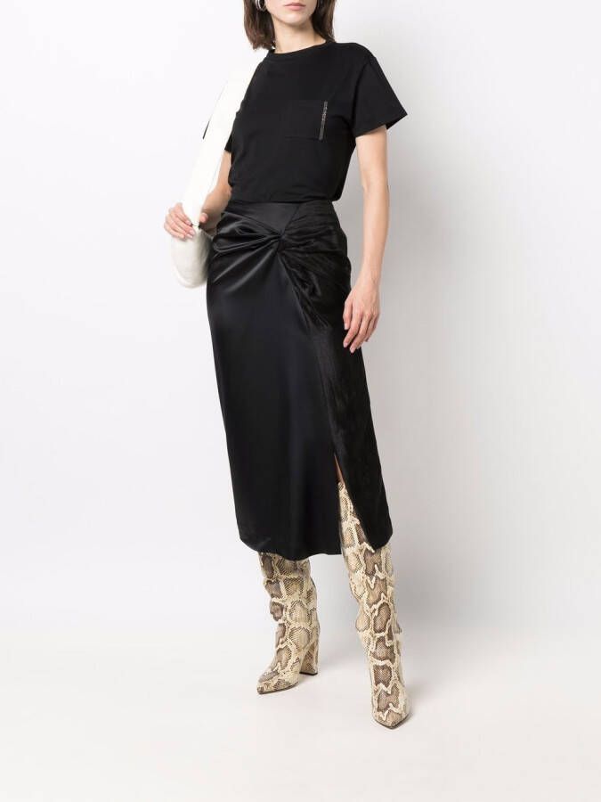 Fabiana Filippi T-shirt met borstzak Zwart