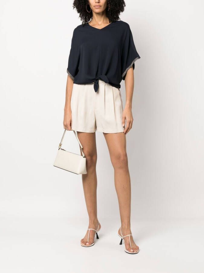 Fabiana Filippi T-shirt met kralen afwerking Blauw