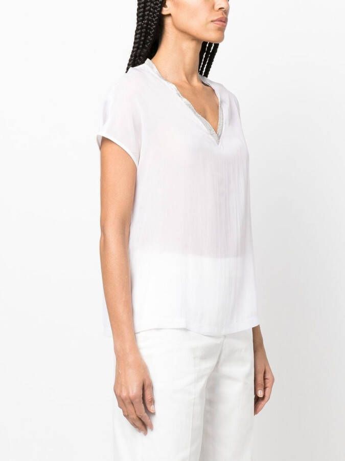 Fabiana Filippi T-shirt met V-hals Wit
