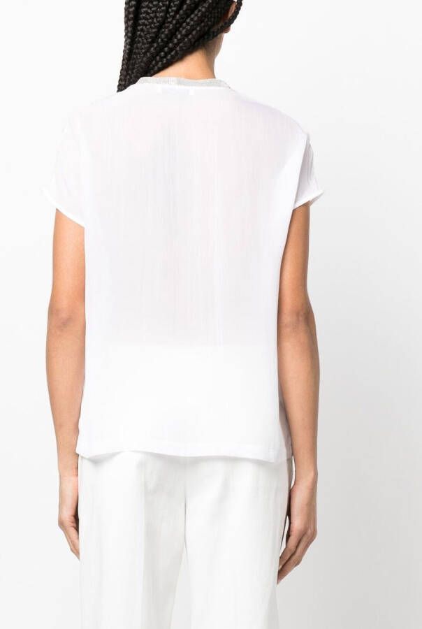 Fabiana Filippi T-shirt met V-hals Wit