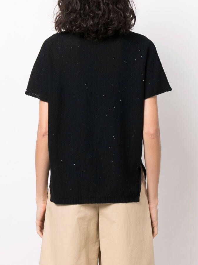 Fabiana Filippi T-shirt met zijsplit Zwart