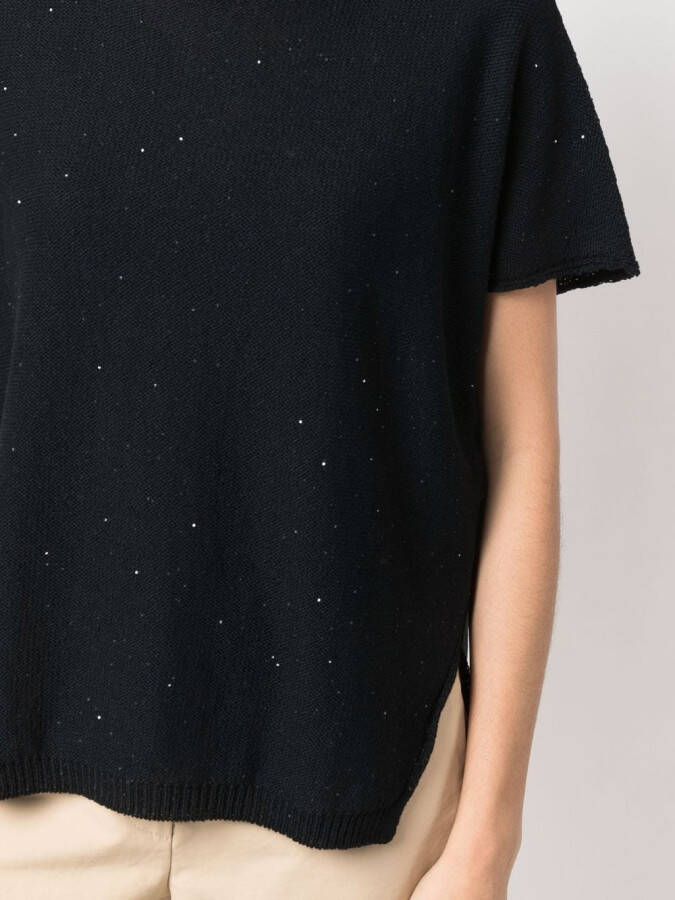 Fabiana Filippi T-shirt met zijsplit Zwart