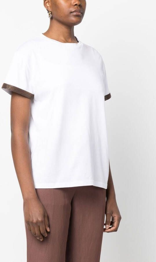 Fabiana Filippi T-shirt verfraaid met kralen Wit