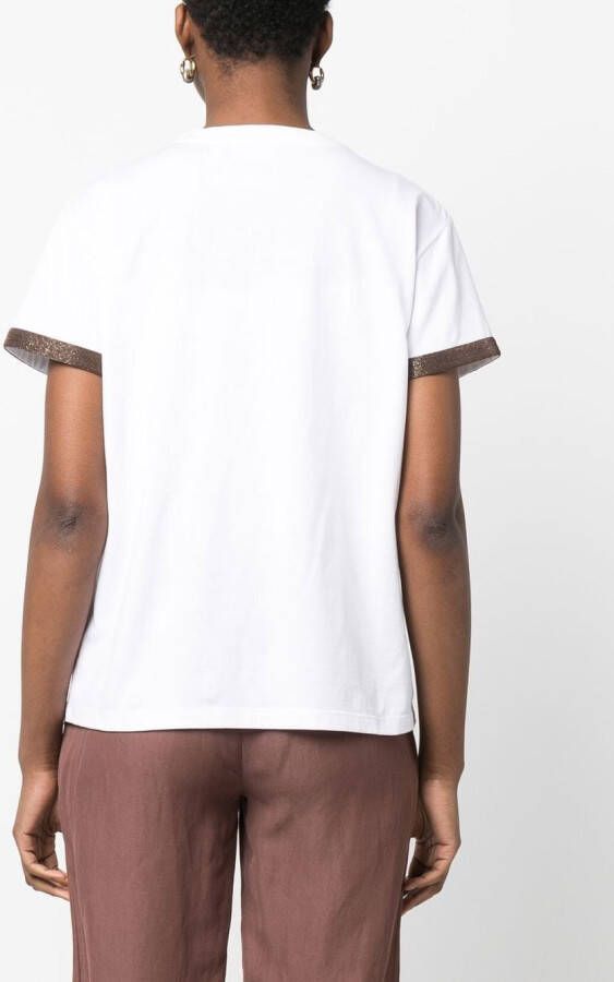 Fabiana Filippi T-shirt verfraaid met kralen Wit
