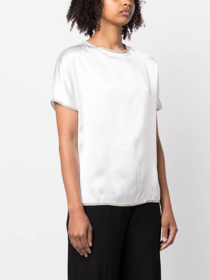 Fabiana Filippi T-shirt verfraaid met kristallen Wit