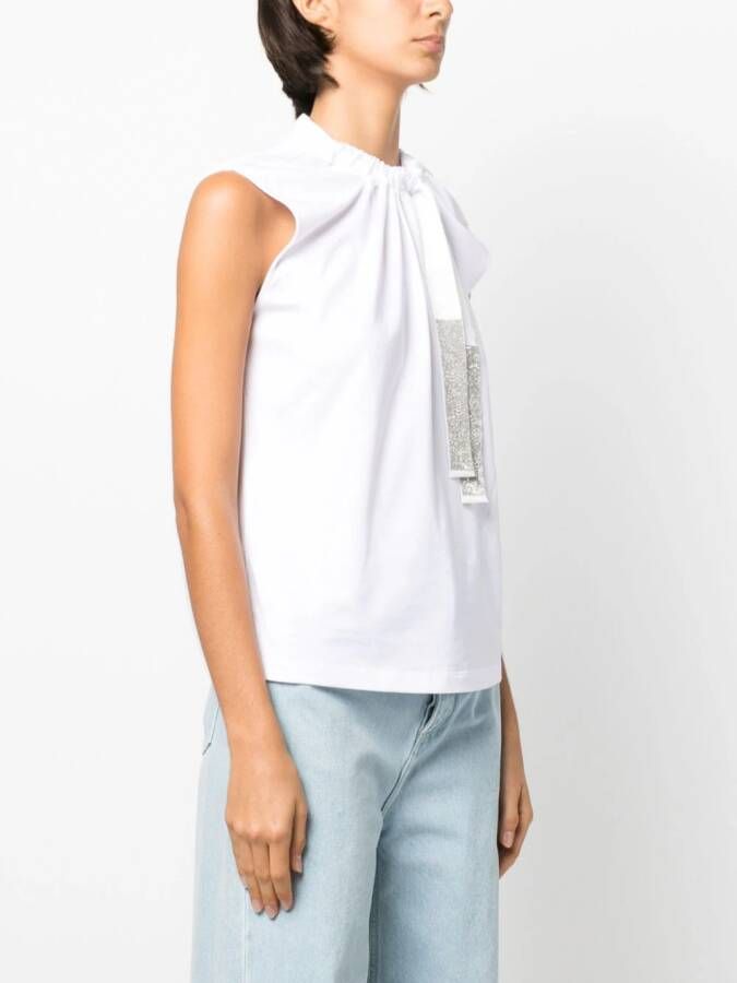 Fabiana Filippi Tanktop met trekkoord Wit