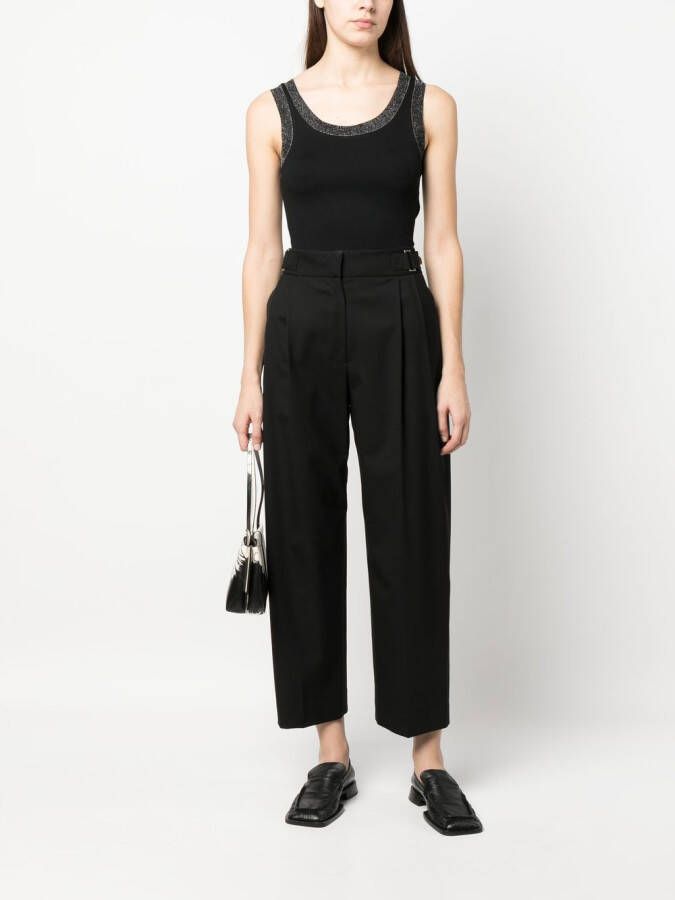 Fabiana Filippi Tanktop met metallic afwerking Zwart