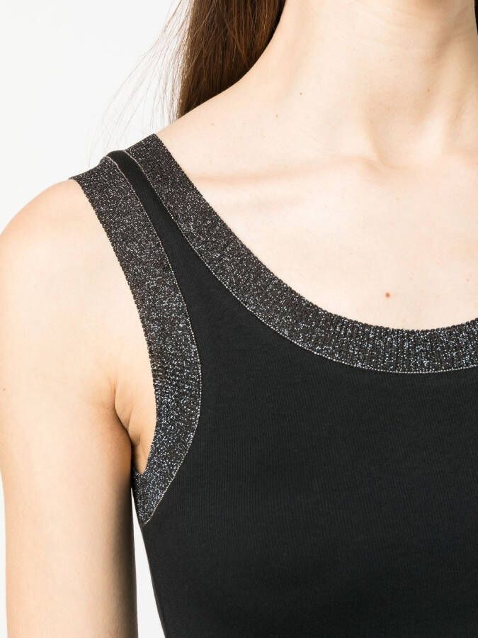 Fabiana Filippi Tanktop met metallic afwerking Zwart