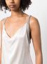 Fabiana Filippi Satijnen top met metallic afwerking Beige - Thumbnail 5