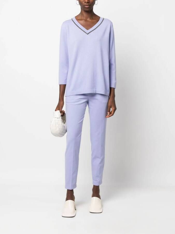 Fabiana Filippi Top met V-hals Blauw